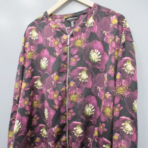 Capsule Women's Jacket Size 20 Zipper Front Flower Print Women's Jacket Top